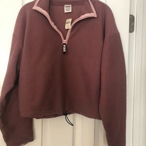 Pink Victoria secret cropped fleece